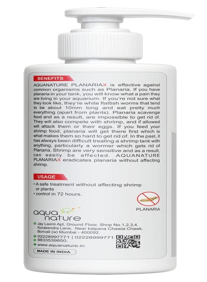 الطبيعة المائية AquaNature® Planaria-X للتحكم في طفيليات البلاناريا في أحواض الروبيان لأحواض المياه العذبة والنباتية (120 مل) - Image 2